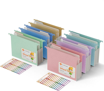 Extra Capacity Hanging File Folders, 3.15" Reinforced Wheat Straw Expanding Hanging Folder Letter Size, Heavy Duty for Filing Cabinets, File Organizer for Office & Home-Sky Blue-3 Packs