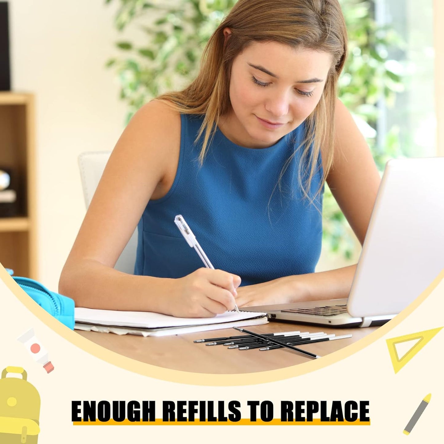 Outus 30 Pieces 0.7 mm Retractable Pen Refills Replacement Ballpoint Pen Refills Black and Blue Ink Pen Refills for Retractable Pen Office School Supplies, 107 mm in Length