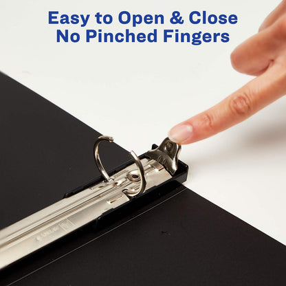 Avery Hanging Storage 3 Ring Binder, 1 Inch Round Rings, 1 Black Binder (14801)