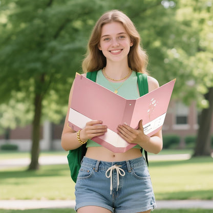 Aesthetic 3 Ring Binder 1 Inch Cute Three Round Rings Binders with Dividers Suitable for 8.5 x 11 Letter Size Paper Loose Leaf Binder with 2 Pockets for School Work