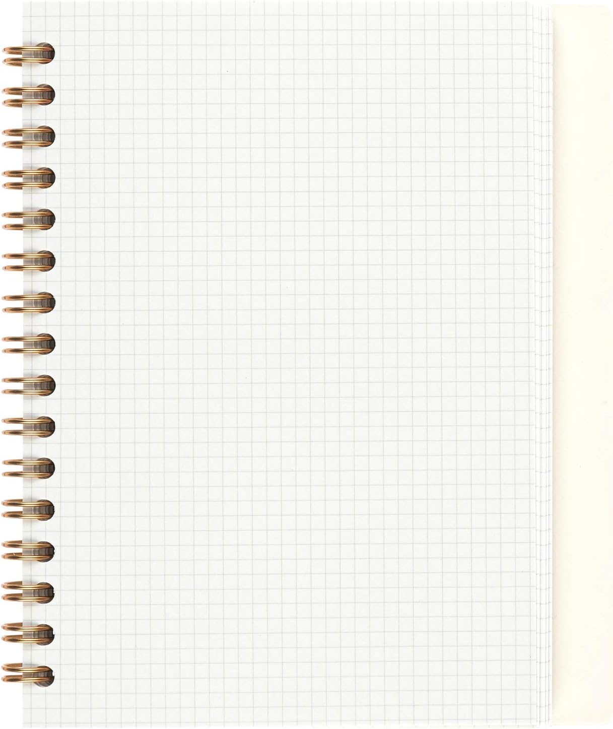 Maruman Septcouleur Grid Notebook- A5, 8.35" x 6.22", 100 Sheets / 200 Pages, 3mm Graph Paper Journal, Durable Rose Gold Wire-bound Spiral, Water Resistant Cover, Spicy Coral Pink, Made in Japan