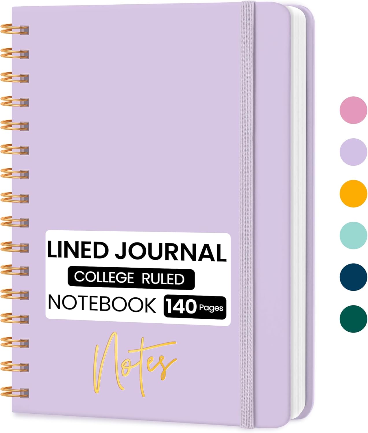 CICPAP Lined Spiral Journal Notebook, A5 College Ruled Notebook for Journaling, Note-Taking, and Daily Planning, Durable Hardcover with an Elegant Design, Purple