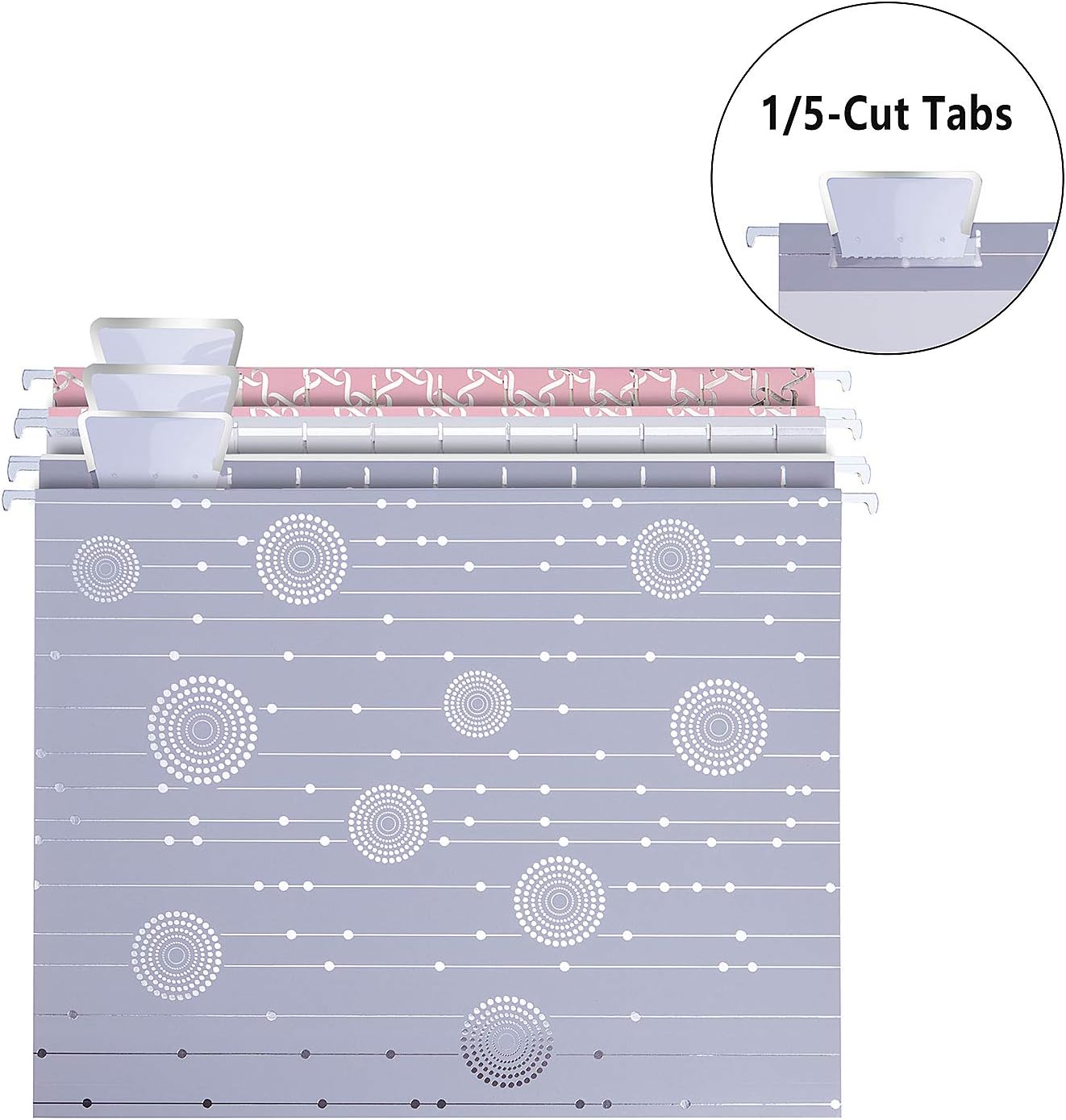 Y YOMA 12 Pack Rose Gold Hanging File Folders Letter Size Decorative File Folder Cute Pretty Hanging Folder Organizer for Filing Cabinet Office Home with 1/5-Cut Adjustable Tabs, 3 Gold Foil Design