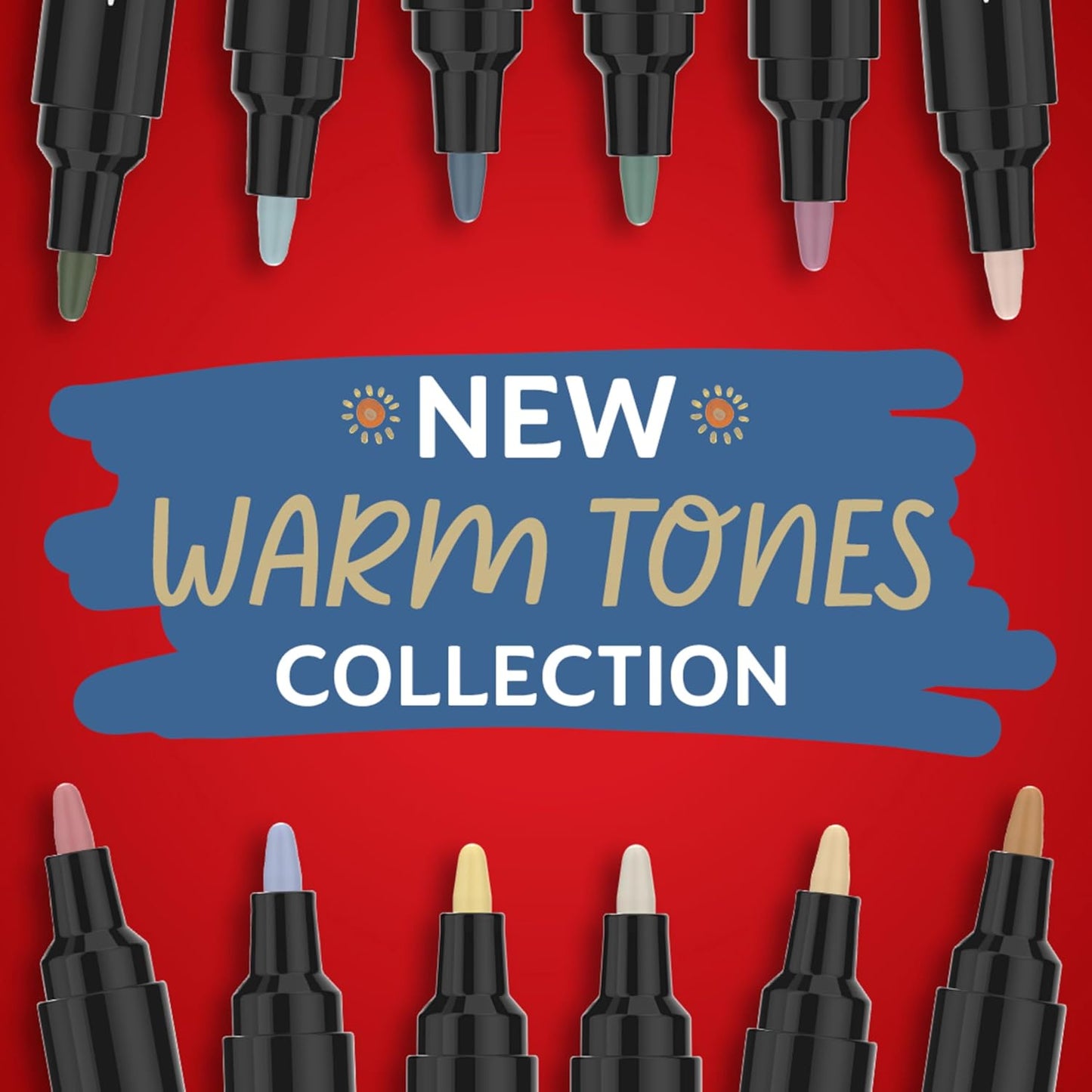 Sharpie Creative Markers, Warm Tones, Water-Based Acrylic Markers, Fine Tip, 12 Count