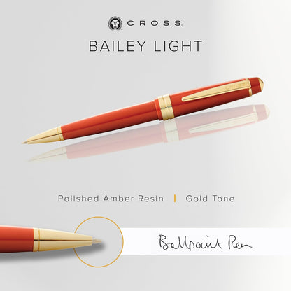 Cross Bailey Light Refillable Ballpoint Pen Presented in a Everyday Gift Box - Medium Point, Black Ink, Polished Green