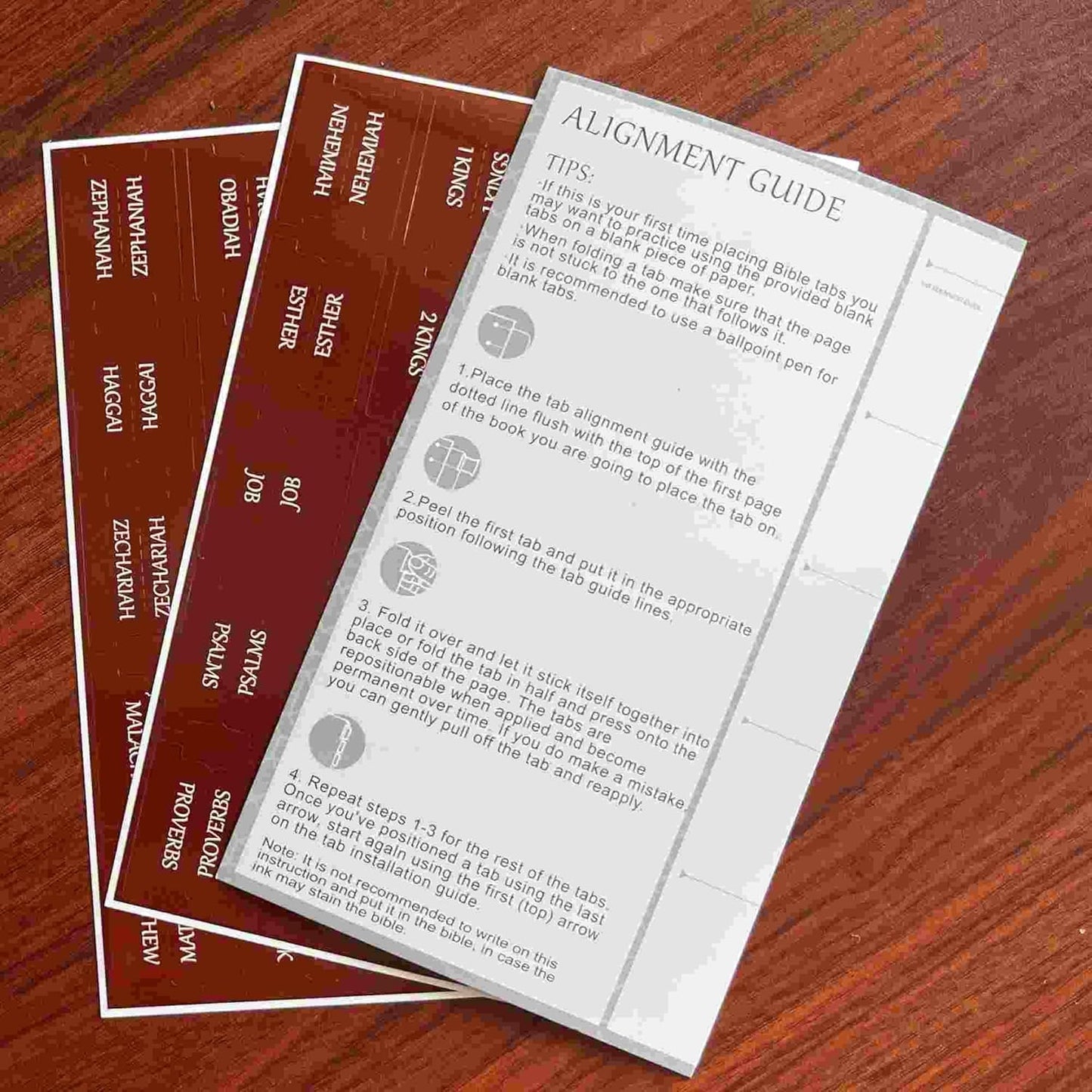 Thinkor Reposition Laminated Bible Tabs, Large Print Stickers, Easy to Read & Apply Bible Tabs for Women & Man (Earthy Brown)