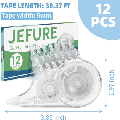 30 Pcs Correction Tape, 39.4 Ft White Wrong Out Tear-Resistant Bulk, Instant Corrections Easy To Use Applicator for School, Office, Note Taking, Journal (Tape Width 0.2 in, Clear)