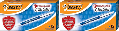 BIC PrevaGuard Clic Stic Ballpoint Pen, Black, 60-Count