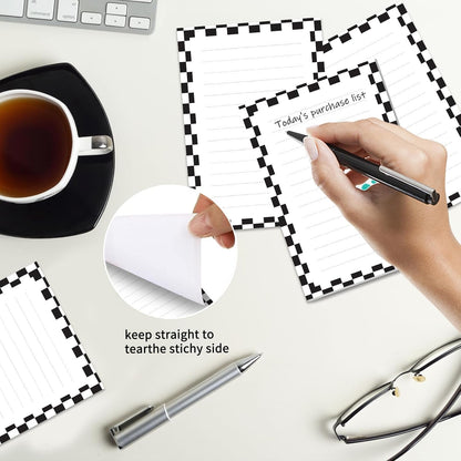 2 Pack Sticky Notes 4x6 in, Funny Large Notepads with Lines, Cute Self-Stick Memo Note Pads for Office, Home, Meeting Luxury Boho Flowers