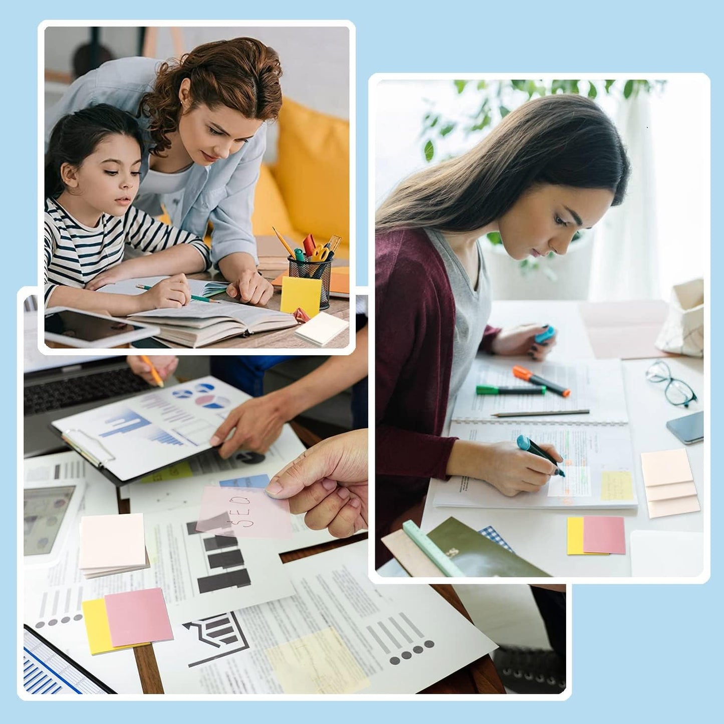 Transparent Sticky Notes - 3x3 inch Clear Sticky Notes Waterproof Self-Adhesive Translucent Sticky Note Pads for Books Annotation, See Through Sticky Note (200 Sheets)