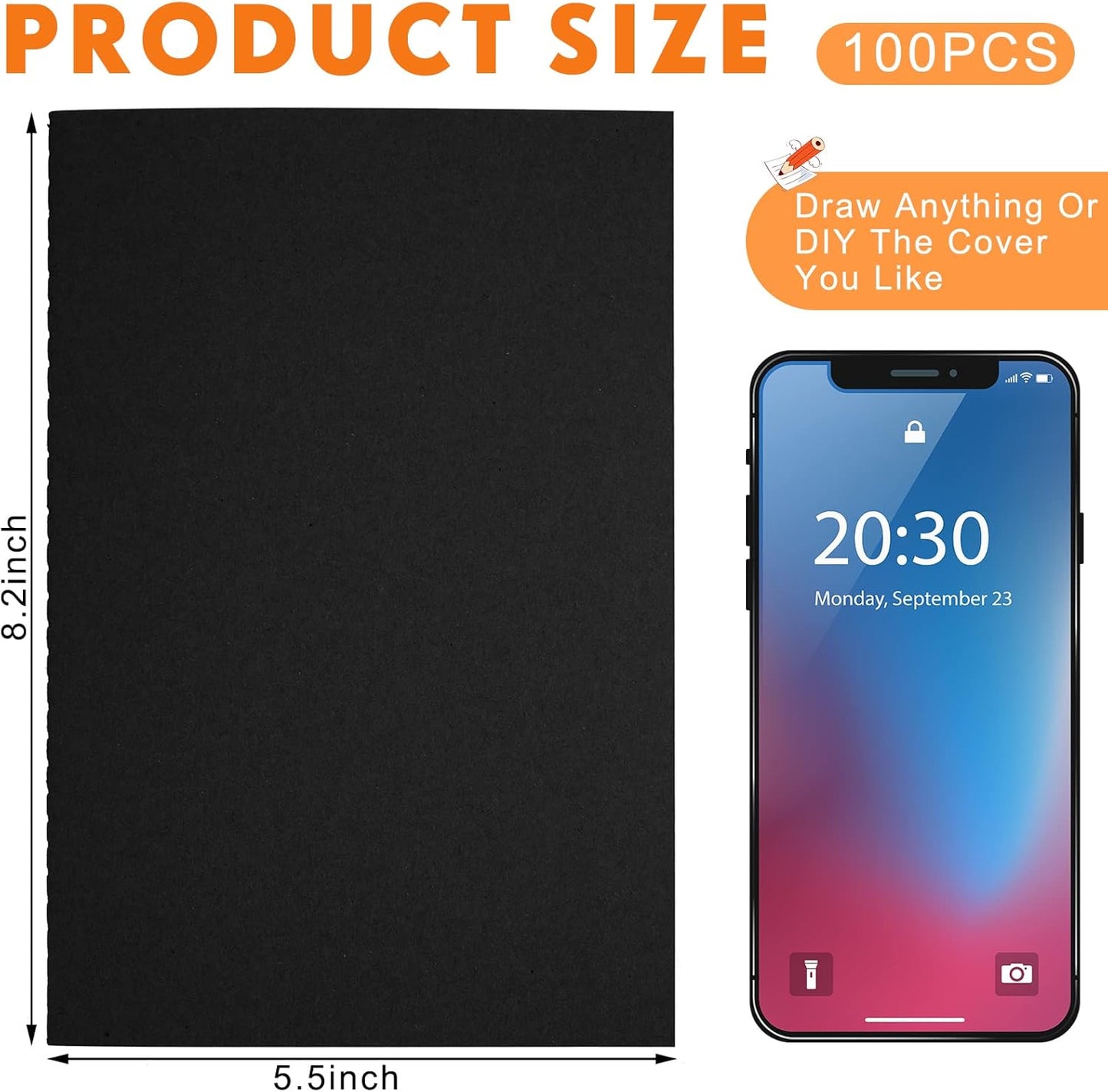 Mimorou 100 Pcs Journals Notebooks Bulk - Kraft Softcover A5 Small Notebooks 5.5 Inch x 8.3 Inch Notepads with 60 Page 30 Sheet for Writing Sketch Travel Office Supplies(Navy Blue,Lined)