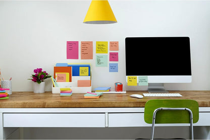 Post-it Super Sticky Notes, 3 Sticky Note Pads, 3 x 3 in., School Supplies for Students, Ideal for Textbooks, Notebooks, Walls and Vertical Surfaces, Energy Boost Collection
