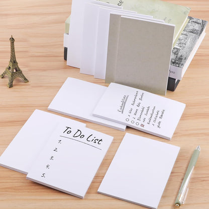 Hoiny Note Pads 5.5x8.5 In, 10 Pack Blank Server Notepad, 50 Sheets Per Scratch Memo Pads for Grocery Shopping To Do Lists, Small White Paper for Writing Quick Notes Work Home Office
