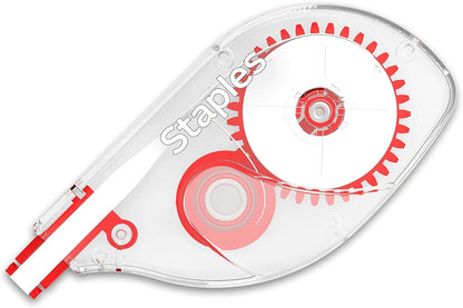 STAPLES Correction Tape, Easy Sidewinder Applicator for Instant Corrections, 10-Pack, White