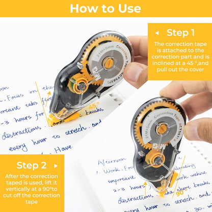 M&G White Correction Tape, Easy to use applicator for Instant Corrections, 39.37 Ft/Pack,for Office (6 Pack, 12M/472"x 0.2")