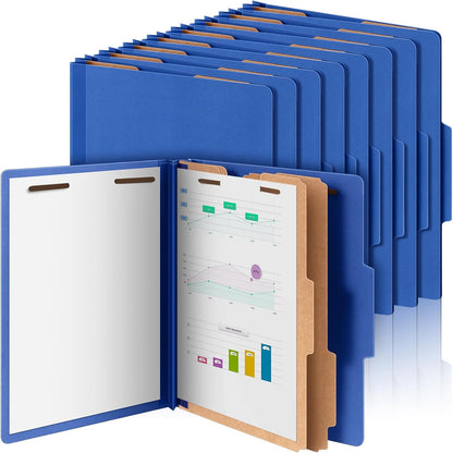 Skyygemm 12 Pcs Classification Folders Letter Size Bulk - 2 Dividers Pressboard File Folder with 3. 5 Inch Expansion, 2 Prongs Fastener, Heavy Duty Office File Organizer for Teacher Medical (Hot Pink)