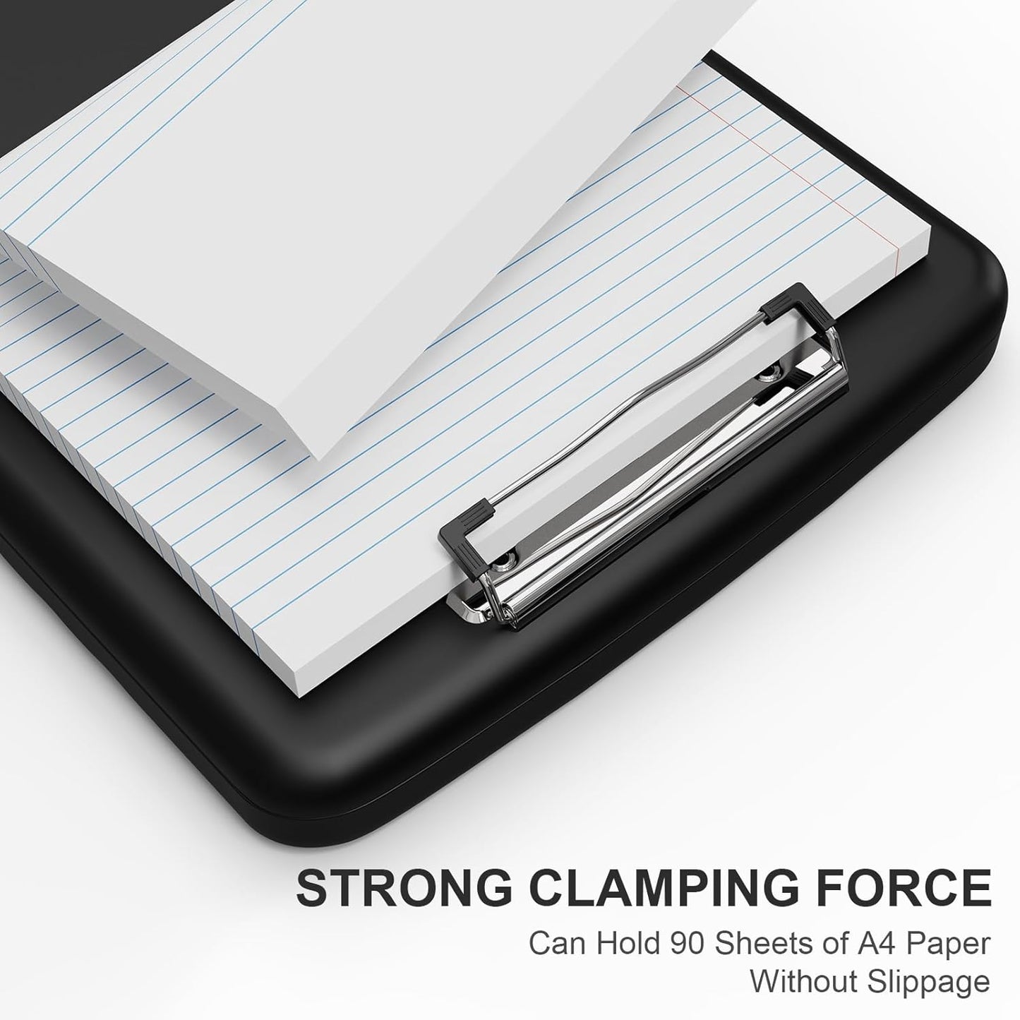 Plastic Clipboard with Storage, 8.5 x 11 Storage Organization Box Side-Opening, Heavy Duty Clip Board with Pen Holder and Paper Folder for Nurses, Teachers, Office & School Supply, Orange