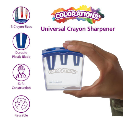 Colorations Universal Crayon Sharpener - Classroom Essentials, Arts and Craft Supplies Ages 3+