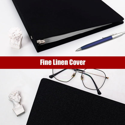Vienrose 3 Ring Binder 1 Inch Round Rings with Linen Fabric Cover, Fits 8.5 x 11 Inch Paper, Durable Organizer for School, Office, Home, Recipes, Grey