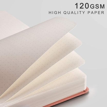 EMSHOI Graph Paper Notebook - 256 Pages A5 Graph Notebook/Journal, Hard Cover, 120gsm Thick Paper, Smooth PU Leather, Inner Pocket, 5.75'' × 8.38''-Black