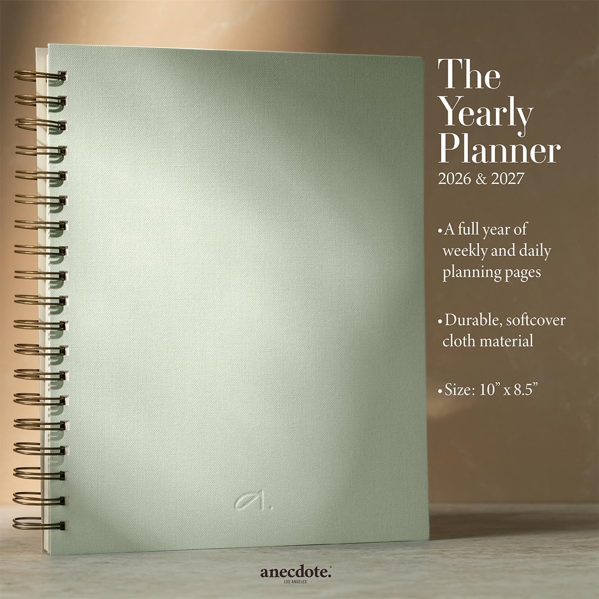 Anecdote Daily Planner w/ 2026-2027 Calendar | Start Anytime 26 Weeks Undated | 1 Page per Day | 8.5" x 5.2" | Hardcover To-Do List Organizer, Plan Your Success, Achieve Productivity Goals (Evergreen)