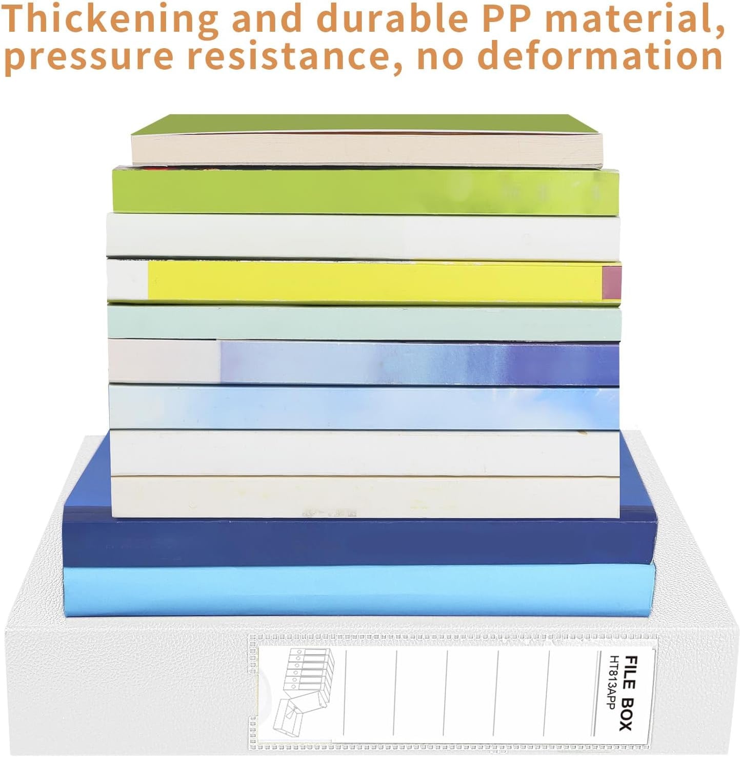 HUA JIE 2 Pack A4 Storage File Boxes Archives Case,65mm Spine,Box File Document Storage Box with Metal Clip for Office School -Black