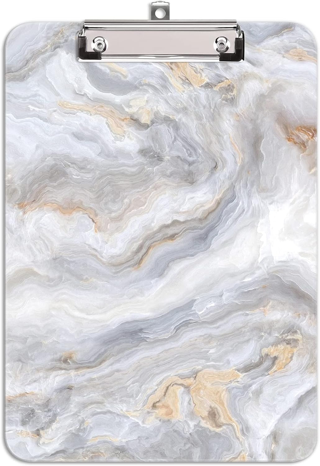 Hongri Plastic Cute Clipboard, Letter Size for Students, Teacher, Woman and Kids, Low Profile Clip, Decorative Pattern, Size 9 x 12.5 in, Dream Marble