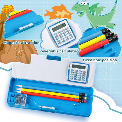Henoyso Multifunctional Pencil Box for Girls Butterfly Pencil Case with Calculator and Sharpener Cool Cute Pencilcase School Supplies Essentials Christmas Birthday Gift Present for Kids Teens
