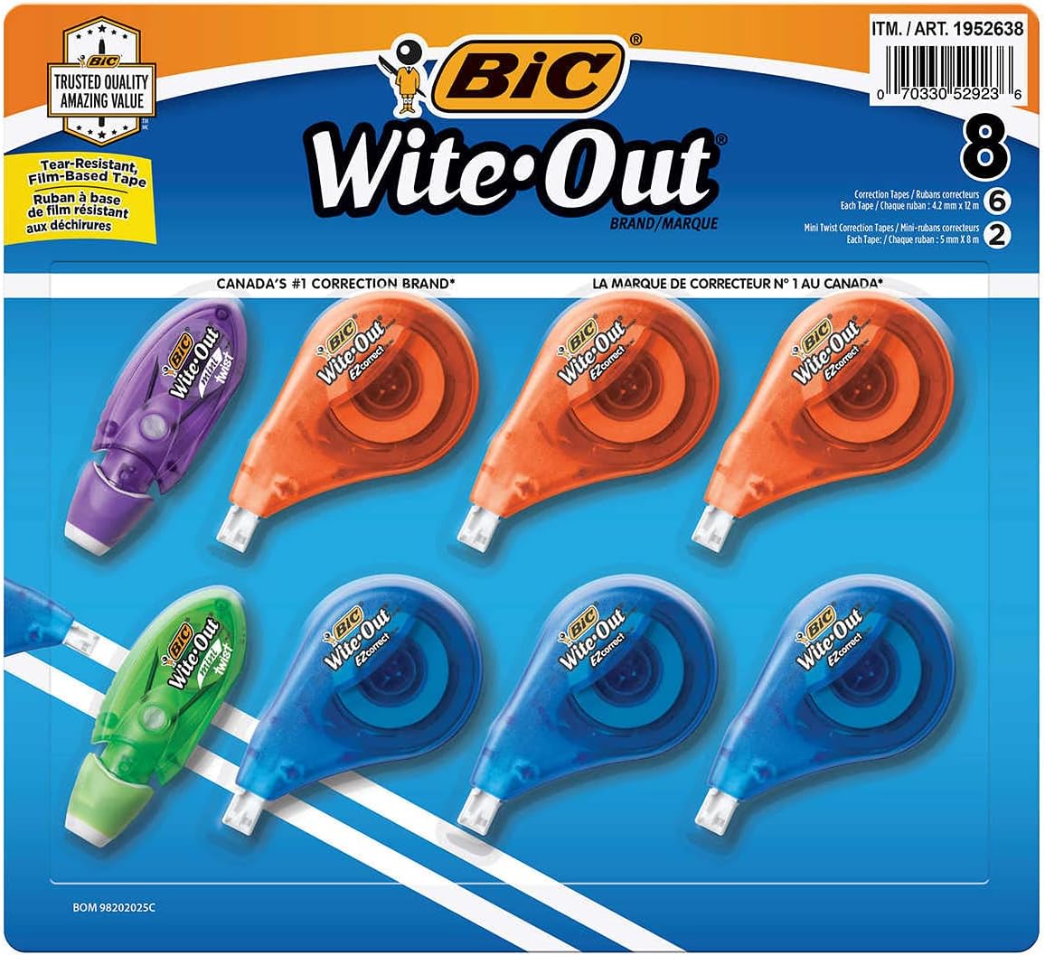 BIC Wite-Out Brand EZ Correct Correction Tape (Variety Value Pack)