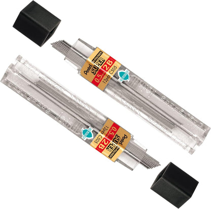 Pentel Super Hi-Polymer Lead Refill, 0.5mm, Fine, H, 144 Pieces of Lead (C505-H)