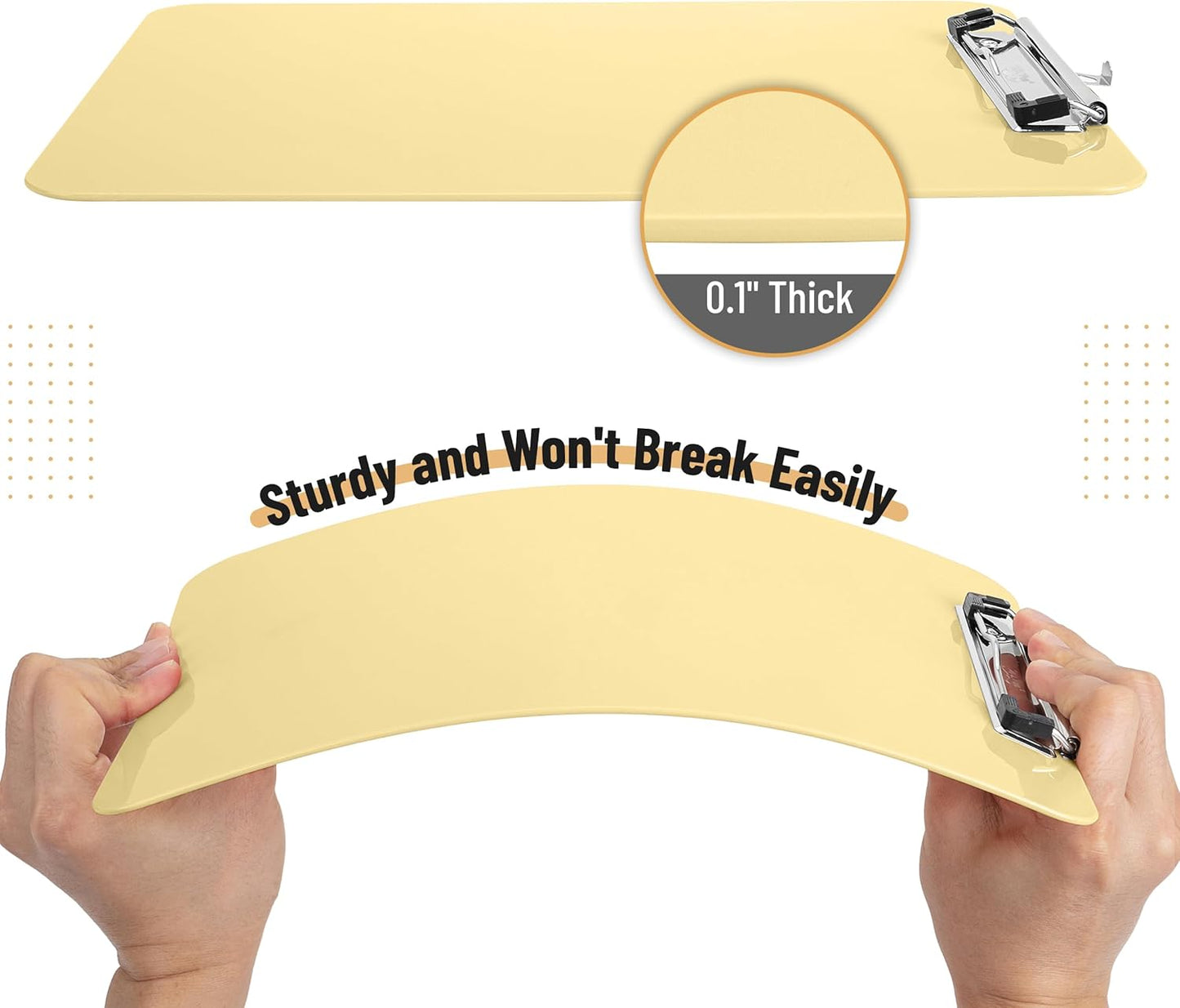 Mr. Pen- Plastic Clipboard, 12.5" x 9", 2 Pack, Clipboard Plastic, Low-Profile Metal Clip with Retractable Hanging Hole
