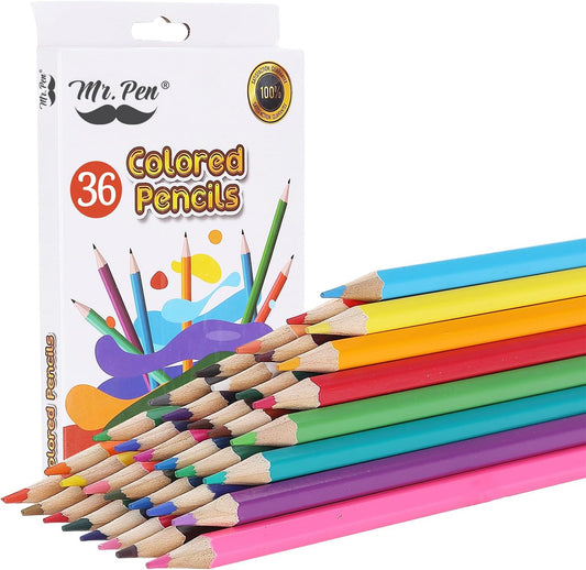 Mr. Pen- Colored Pencils for Adult Coloring Books, 36 Pack, Soft Core Color Pencils for Adult Coloring Book, Drawing, Sketching, Blending & Shading-Art Supplies
