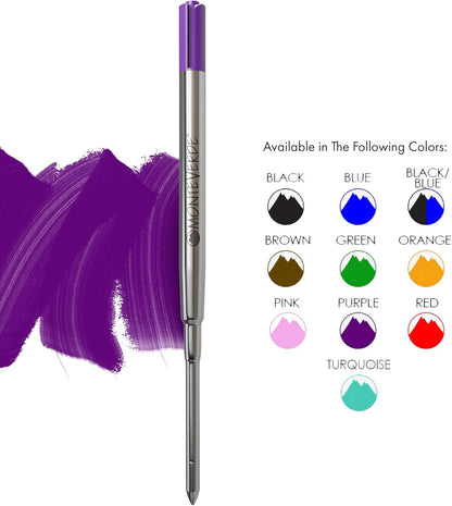 Monteverde Soft Roll Ballpoint Pen Refills to Fit Parker-Style Pens, Medium Point, Brown, 2-Pack, Smooth Writing Technology for Parker, Conklin, Schmidt, and More