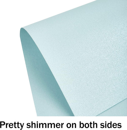 100 Sheets White Shimmer Cardstock 8.5 x 11 Certificate Paper, Goefun 80lb Pearlescent Paper for Invitations, Certificates, Crafts, DIY Cards