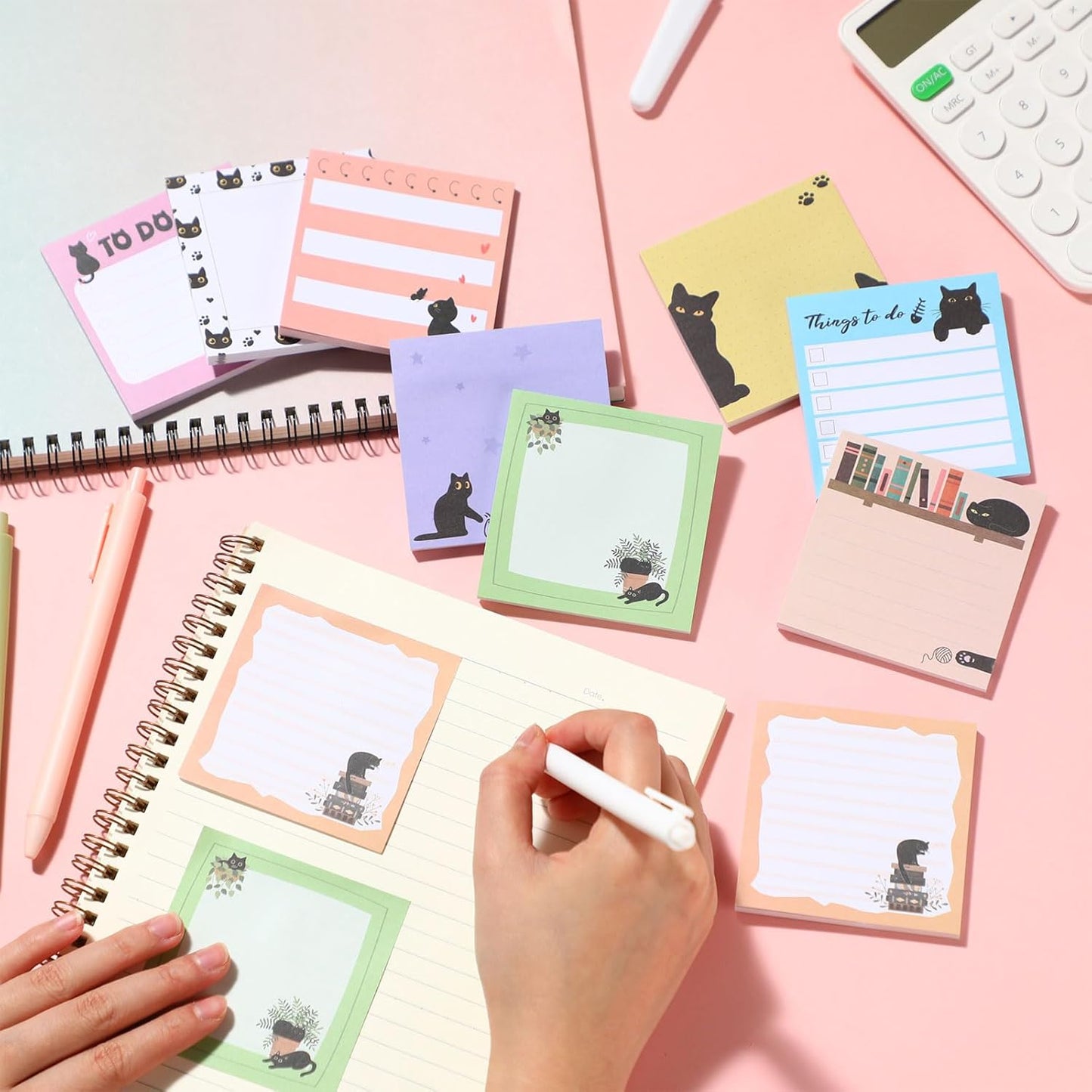 9 Pads Wildflower Sticky Notes 3x3 Inch Cute Self Stick Notepads Notes Adhesive Memo Pad Office Decor Gifts for Students School Teacher Meeting Office Supplies