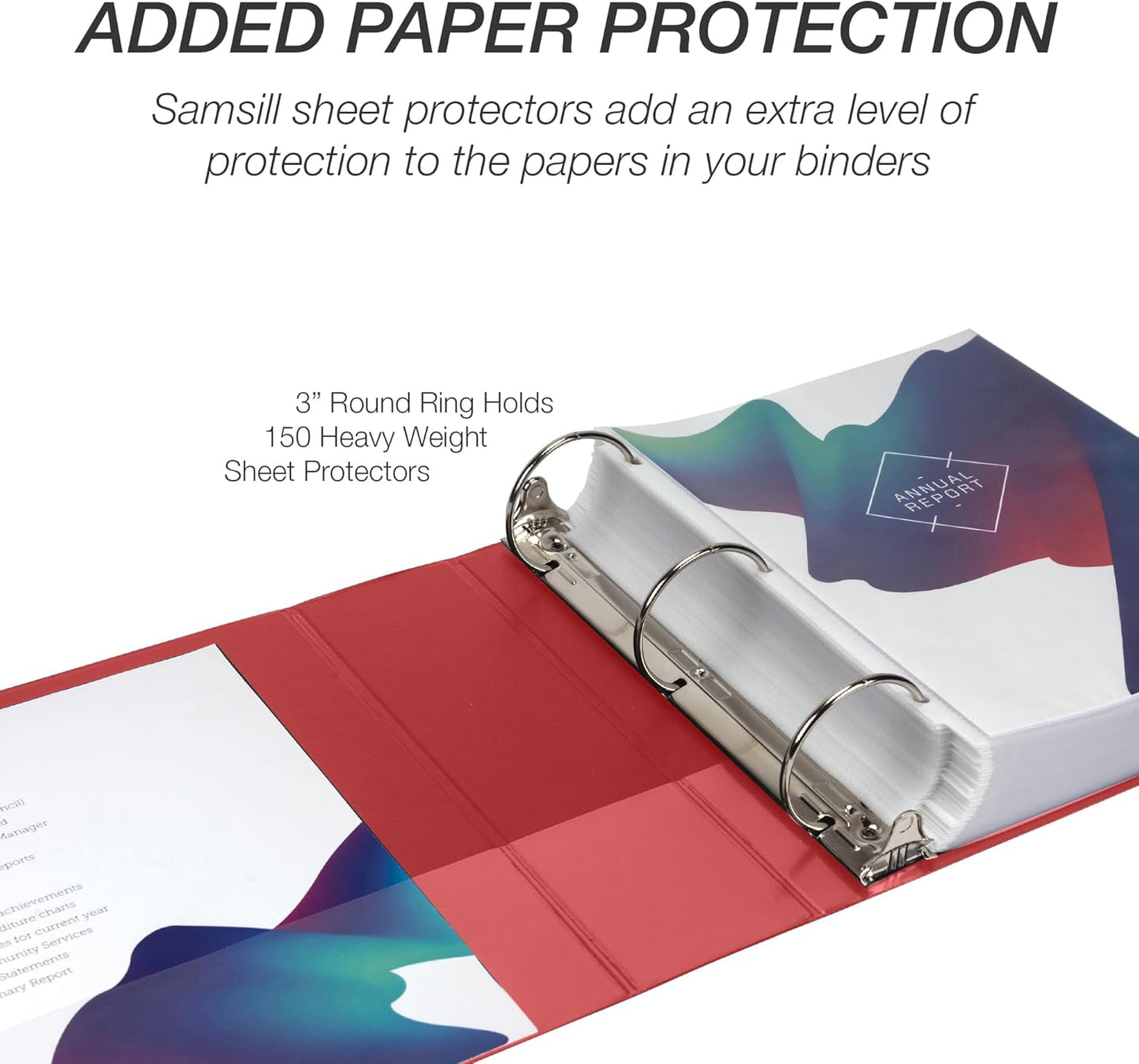 Samsill 1.5 Inch 3 Ring Binders, Economy Round Ring, Clear View Cover, 325 Sheet Capacity - for School, Home, Office - White, 4 Pack