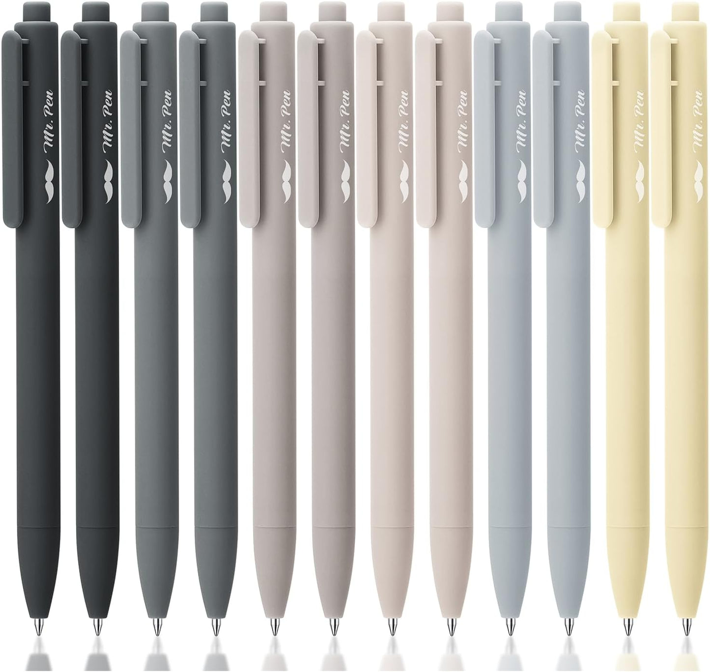 Mr. Pen- Retractable Gel Pens, 12 Pack, Colorful Ink, Fine Point 0.7mm, Fast Dry, Smooth Writing, Cute Pens for Drawing, Writing Planner and School Supplies