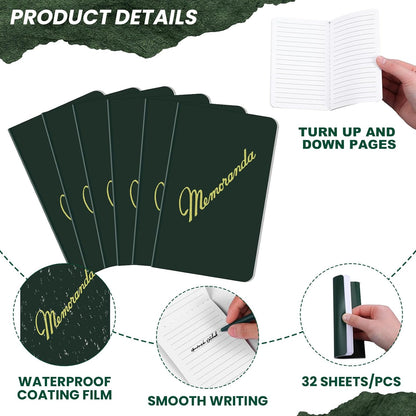 Faccito Memoranda Notebook and Pen Set Green Military Memorandum Book 3.3" x 5.5" Mini Utility Notepad Military Memo Book for Outdoor Recording Ranger School First Responder(12,Simple Style)