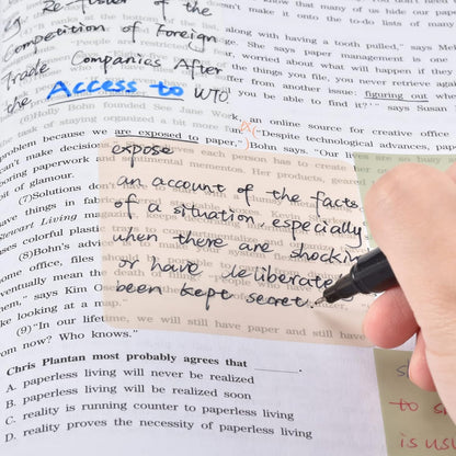 BAYTORY 700 Sheets Transparent Sticky Notes, Clear Waterproof 3 x 3 inch See Through Memo Pad, Self-Adhesive Translucent Writable Index Tabs for Annotating Books, Office & School Study Supplies