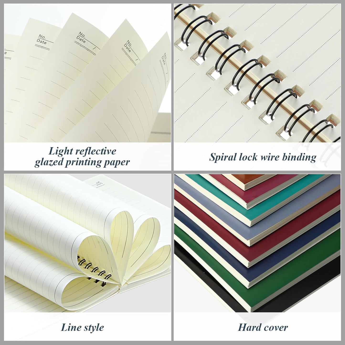 Leelosp 12 Pack Small Spiral Notebook Lined Spiral Journal College Ruled Notebook Wire Bound Kraft Cover, 120 Pages for Work (Multicolor,5.5 x 8.3 Inch)