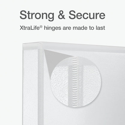 Oxford Ring Binders, 1.5" Round Ring Binders, View Binder, Covers on 3 Sides, XtraLife Hinge, Non-Stick, PVC-Free, White, 350 Sheet Capacity (1002547)