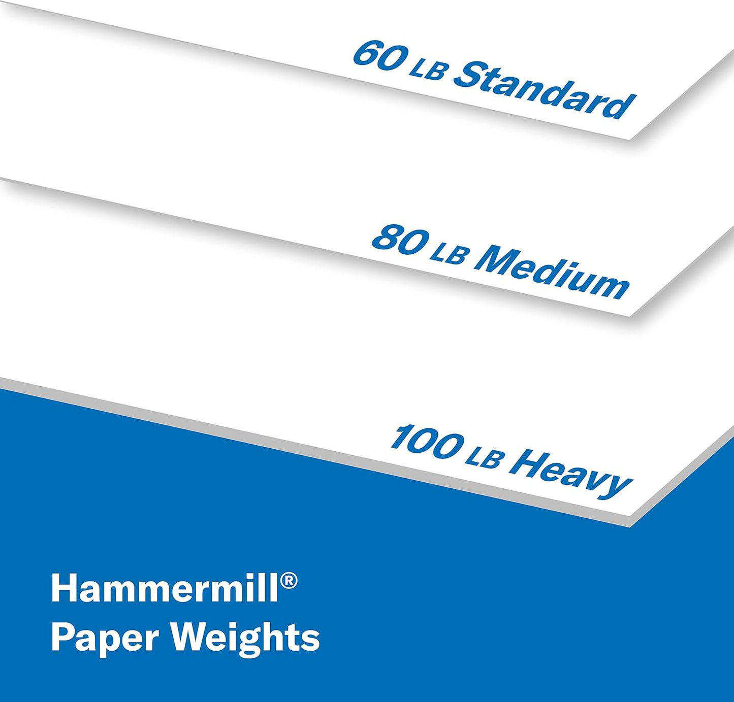 Hammermill Cardstock, Premium Color Copy, 60 lb, 8.5 x 11-100 Bright, Made in the USA Card Stock, 122549R, White - 1 Pack (250 Sheets)