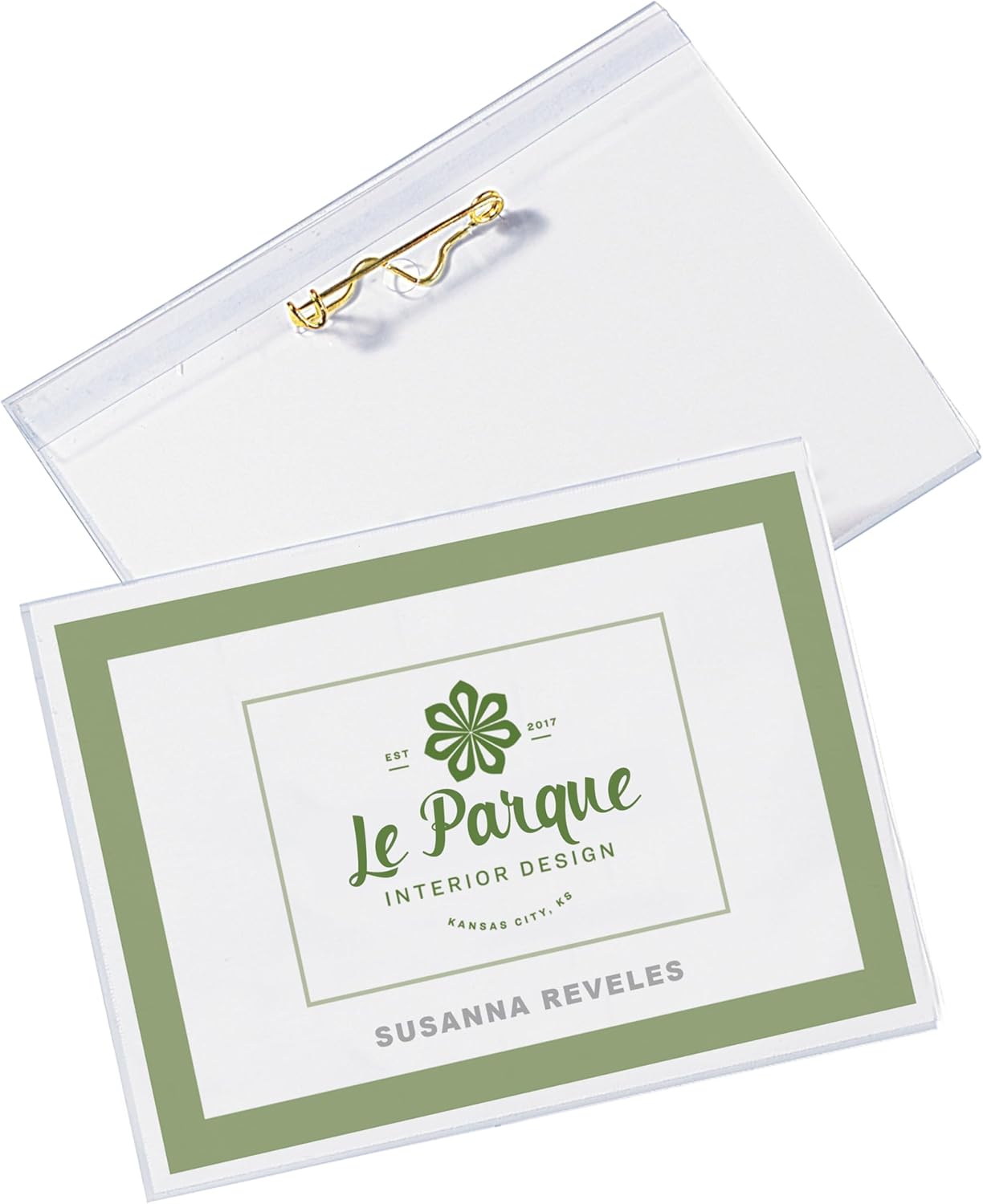 Avery Customizable Name Badges, Pin Style, 2.25" x 3.5", Clear Name Tag Holders, White Laser/Inkjet Printable Inserts, 100 Total (74549)