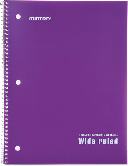 Mintra Office Spiral Notebooks, Wirebound, Journals for School, Work, Business, Aesthetic Stationery, Writing Pads, Teacher & Student Supplies (6, Pastel, College)