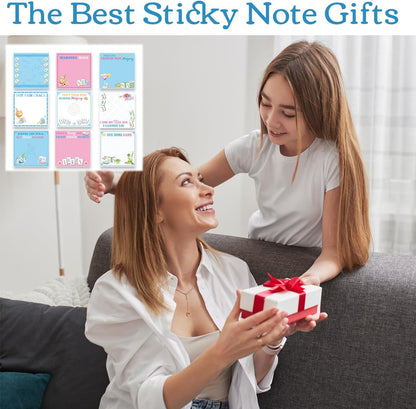 Inspirational Sticky Notes Gifts - 9 Pack Funny Positive Quotes Notepads 3x3 Inches, Fun Motivational Self-Adhesive Memo Pads Office Study Supplies for Friends Coworkers (450 Sheets)