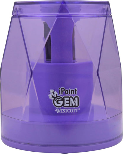 Westcott iPoint® GEM Battery Pencil Sharpener, Neon Green (00577)