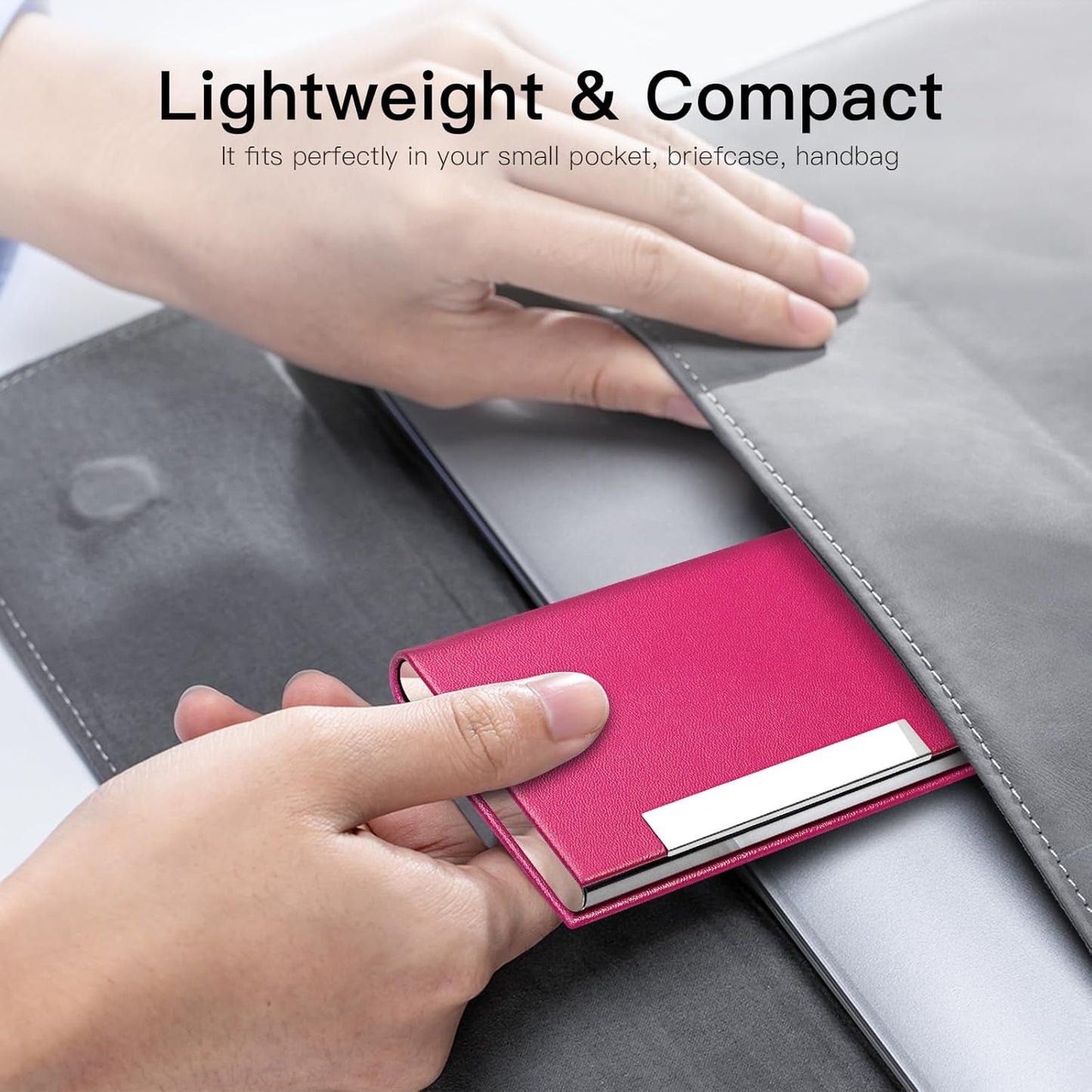 Padike Business Card Holder/ Case Professional PU Leather & Stainless Steel Multi Wallet Credit Card ID Case/Holder for Men & Women. (Black)