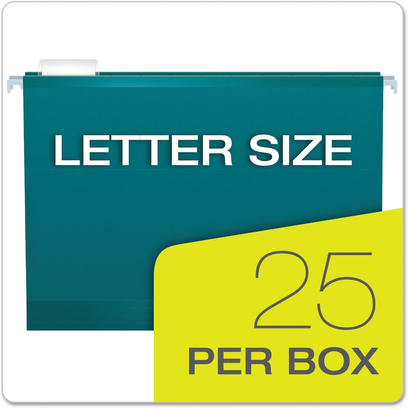 Pendaflex Reinforced Hanging File Folders, Letter Size, Bright Green, 1/5 Cut, 25/BX (4152 1/5 BGR)