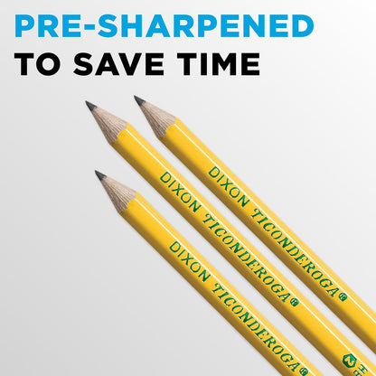 Ticonderoga Wood-Cased Pencils, Pre-Sharpened, 2 HB Soft, Yellow, 72 Count
