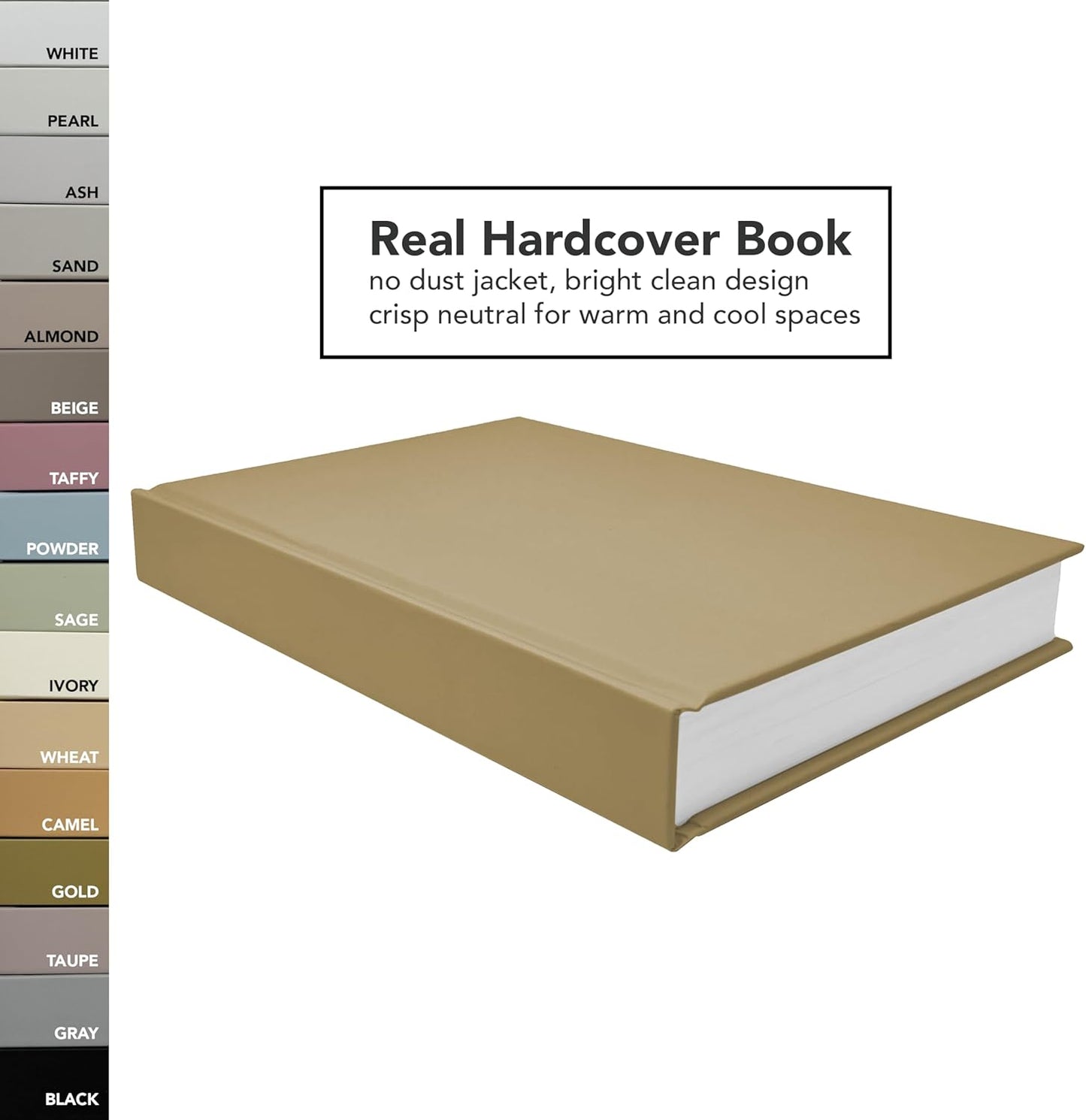 CovoBook™ Blank Hardcover | Premium Sketchbook Journal Guest Book | Photo Prop Home Decor (Black, Size 9)